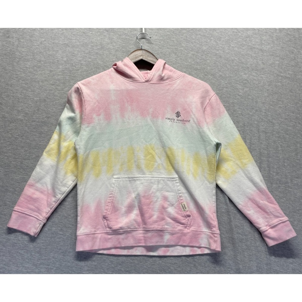 Simply Southern Hoodie Youth L Multicolor Tie Dye Fleece Lined Kangaroo Pockets